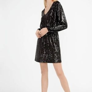 Express Black Sequin Cocktail Dress, Size S, Black